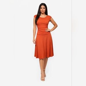 Enfocus Studio Sleeveless Rust Midi Dress. Size 6
